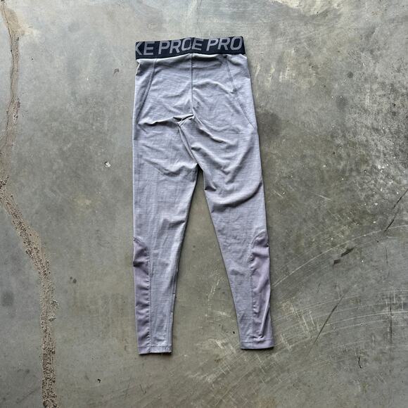 Nike Pro Dri-Fit Leggings Women's M Gray Elastic Waist Pull on Workout Yoga Gym - Picture 7 of 9
